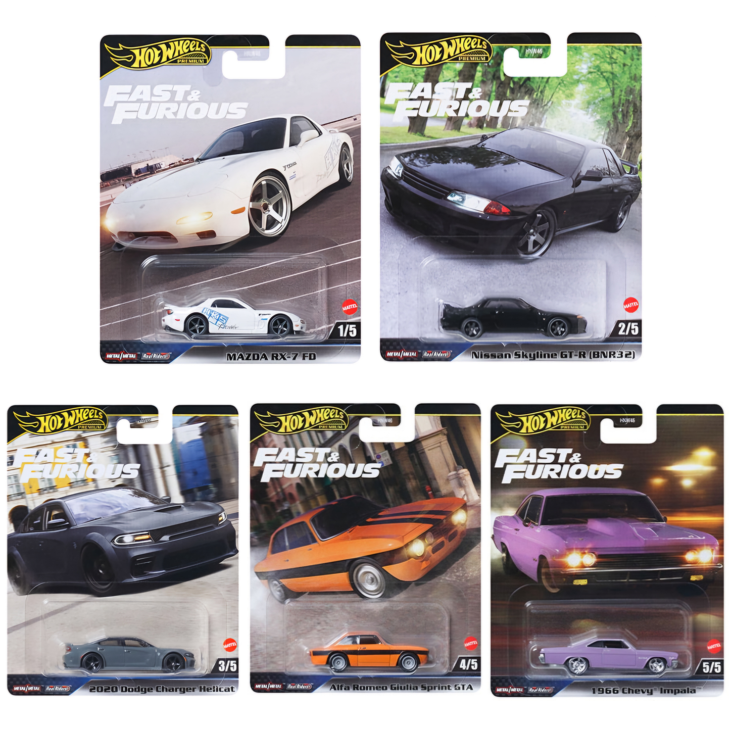Hot Wheels Fast & Furious 2025 Set B - 5 CAR SET