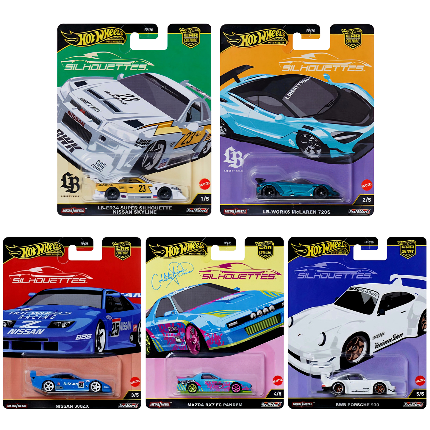 Hot Wheels Car Culture 2025 Set G SILHOUETTES - 5 CAR SET