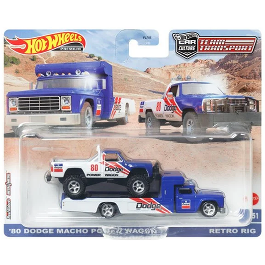 Hot Wheels Team Transport '80 Dodge Macho Power Wagon / Retro Rig #51