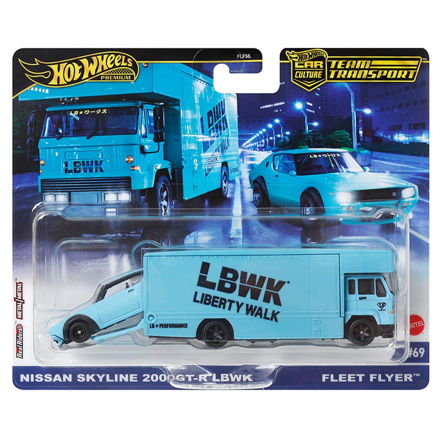 Hot Wheels Team Transport Nissan Skyline 2000 GT-R LBWK / Fleet Flyer #69