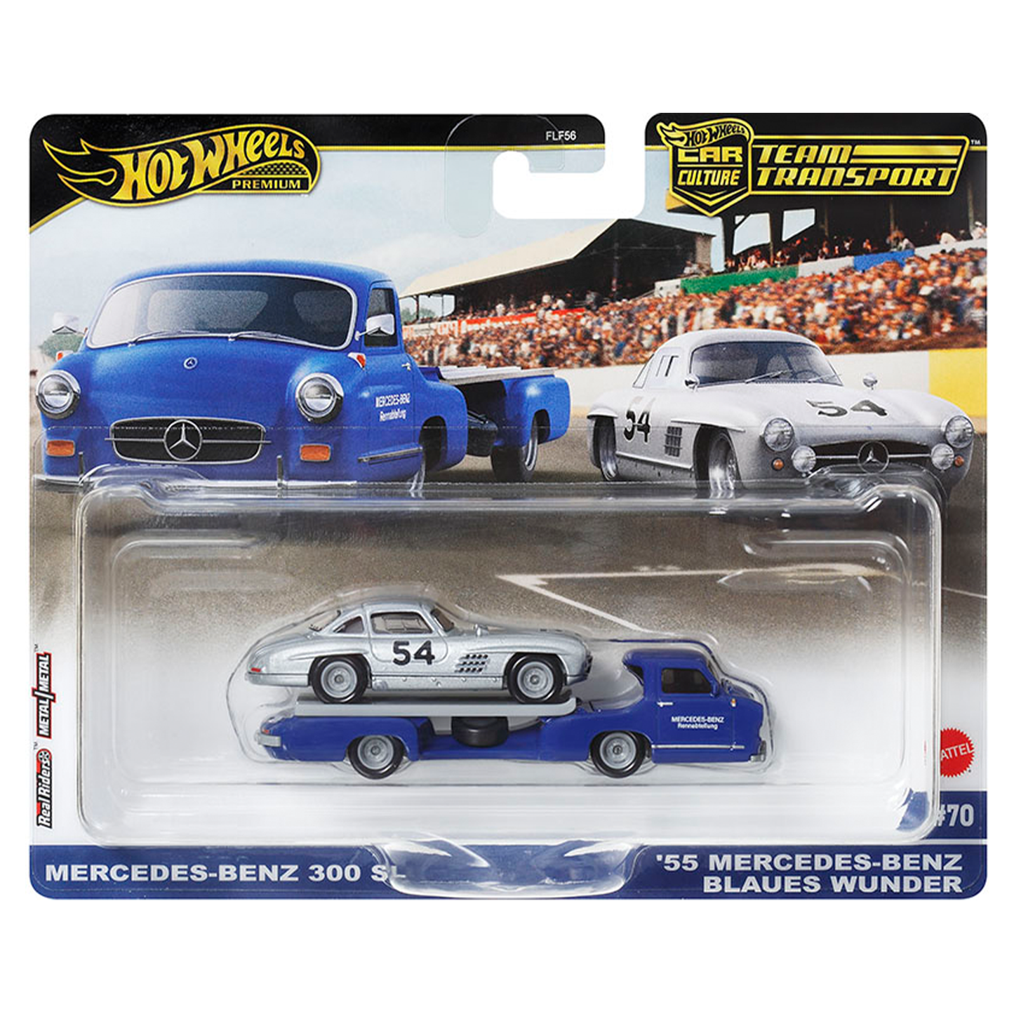 Hot Wheels Team Transport Mercedes Benz 300 SL / '55 Mercedes Benz Blaues Wunder #70
