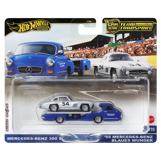Hot Wheels Team Transport Mercedes Benz 300 SL / '55 Mercedes Benz Blaues Wunder #70
