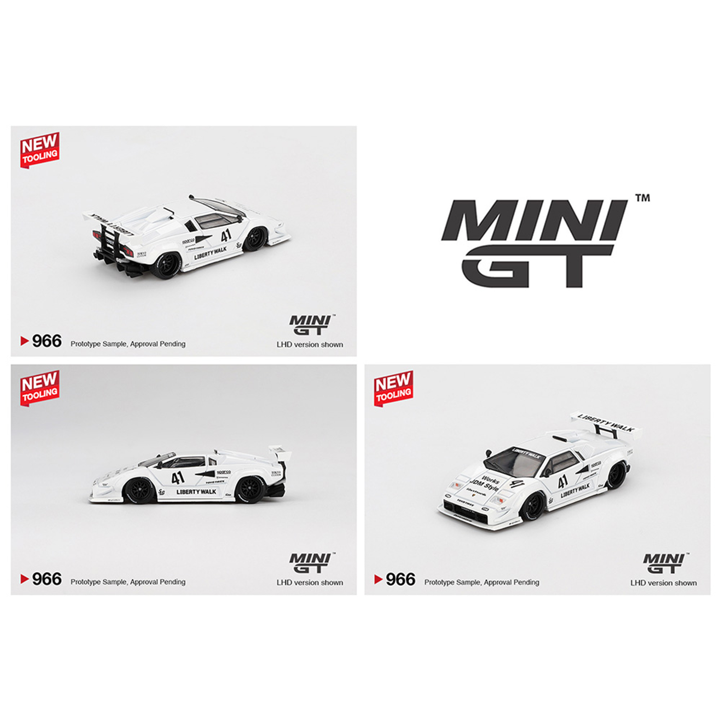 Mini GT Lamborghini Countach LB-WORKS White 2024 Tokyo Auto Salon