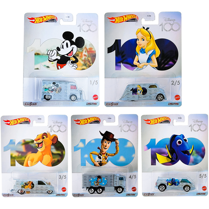 Hot Wheels Disney 100th Anniversary 2023 - 5 CAR SET