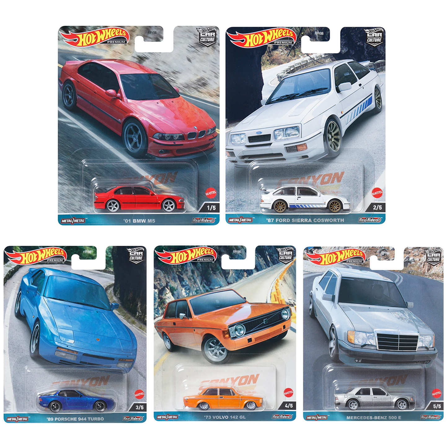 Hot Wheels Car Culture 2023 Set C CANYON WARRIORS - 5 CAR SET