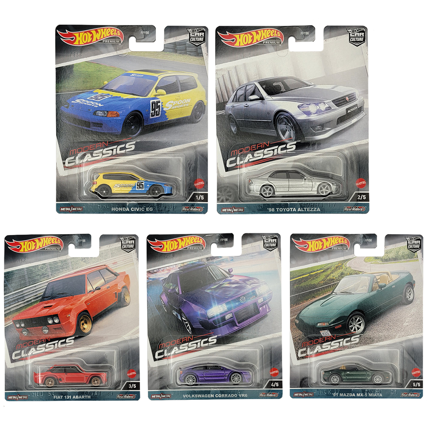 Hot Wheels Car Culture 2023 Set E MODERN CLASSICS - 5 CAR SET