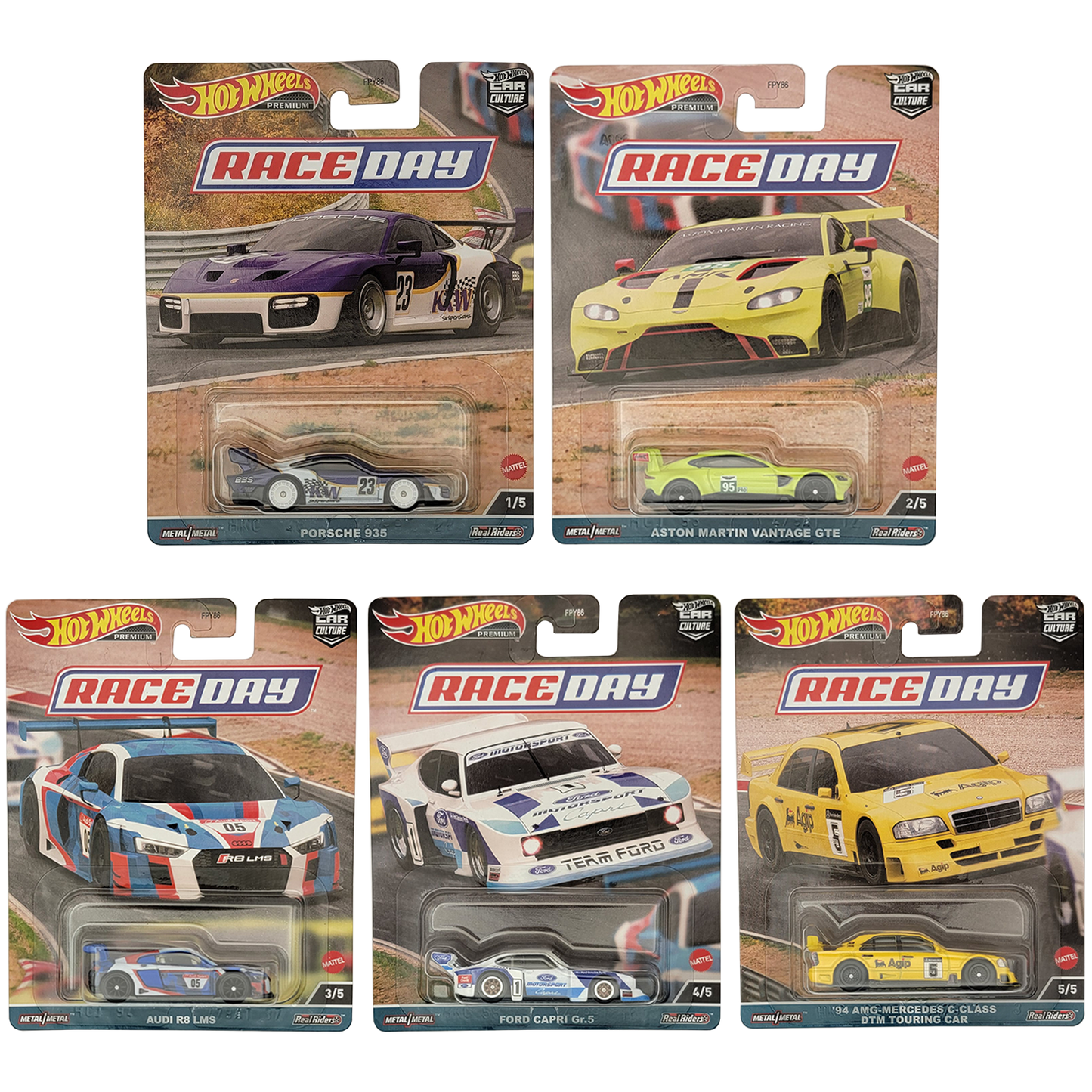 Hot Wheels Car Culture 2023 Set D RACE DAY - 5 CAR SET