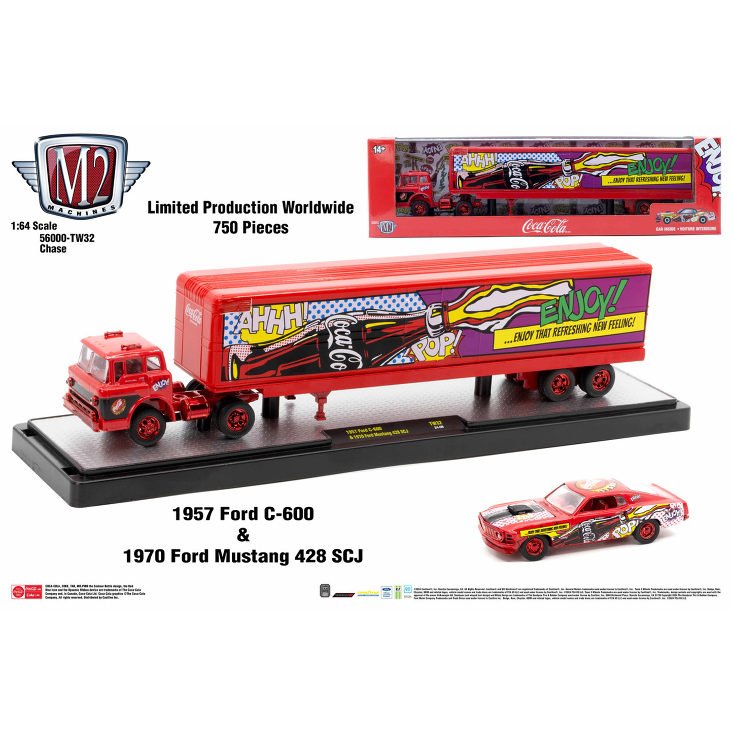 M2 Machines 1957 Ford C-600 / 1970 Ford Mustang 428 SCJ - CHASE