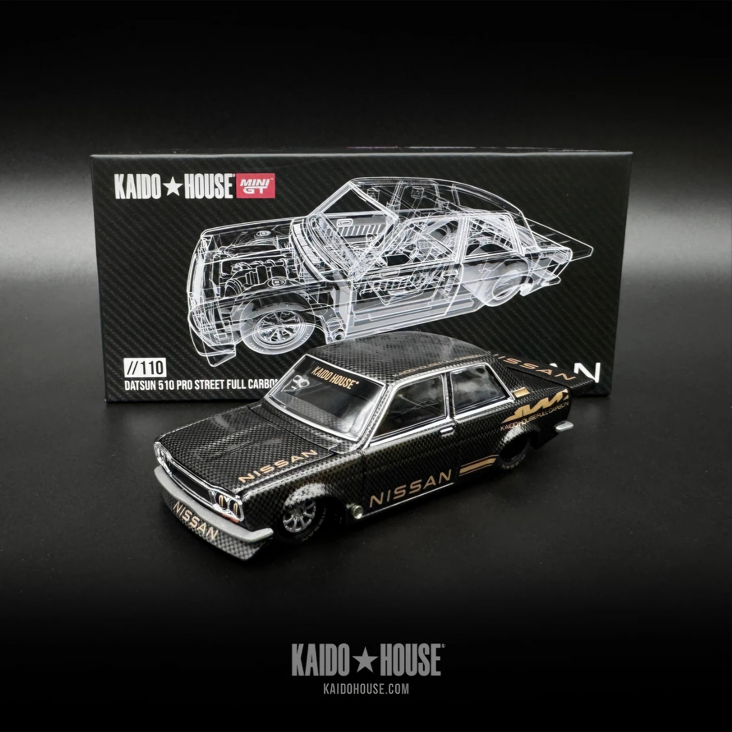 Kaido House X Mini GT Datsun 510 Pro Street Full Carbon V1