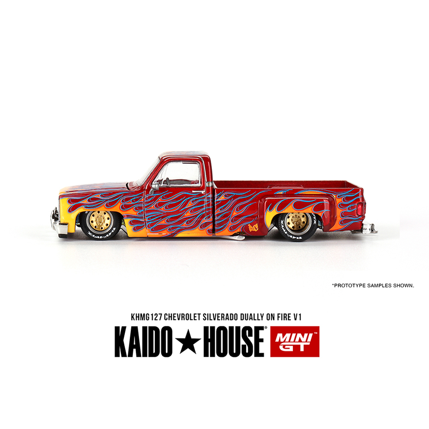 Kaido House X Mini GT Chevrolet Silverado Dually on Fire V1