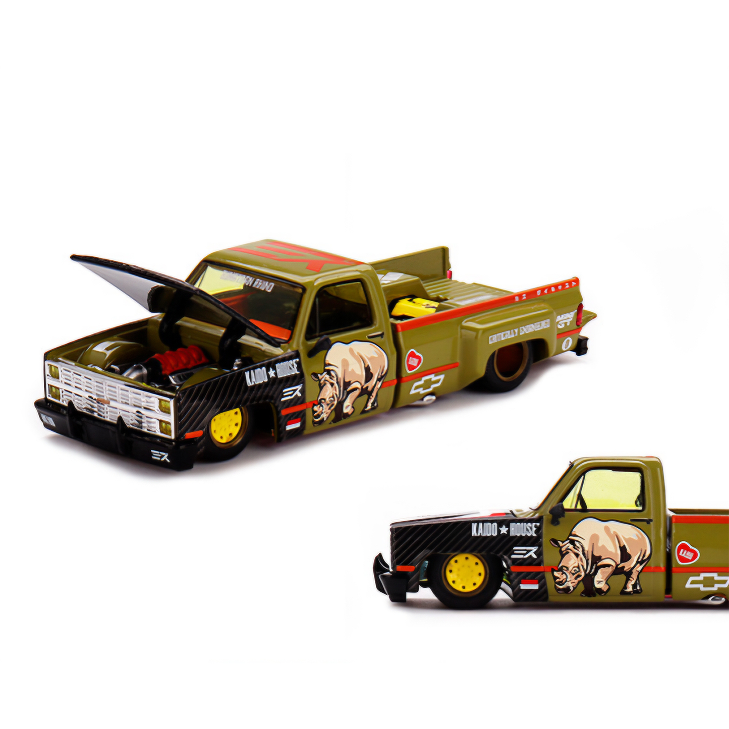Kaido House Chevrolet Silverado Dually Sumatran Rhino x Mizu Diecast