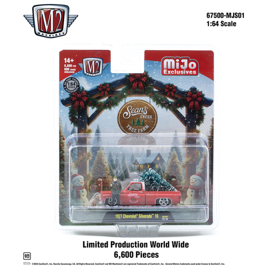 M2 Holiday Diorama Auto-Figs Sean’s Fresh Tree Farm 1977 Chevrolet Silverado 10 with Sean Figure & Dog