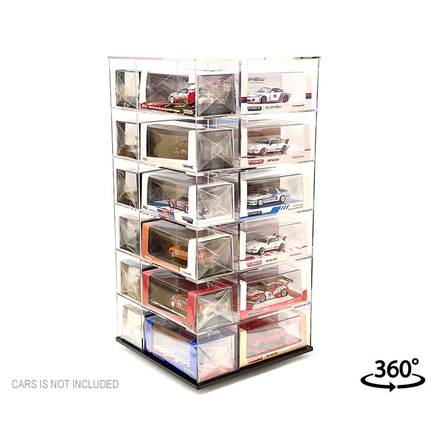 Display Case, Mijo Exclusives Large 24-Car Display Desk Top Spinner