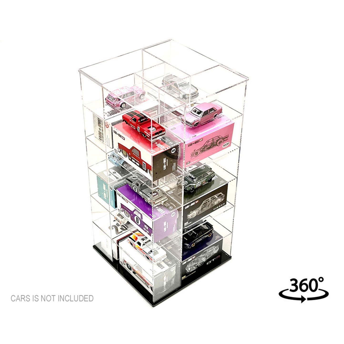 Display Case, Mijo Exclusives Large 24-Car Display Desk Top Spinner