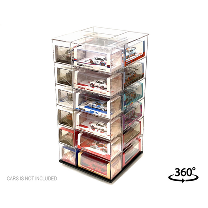 Display Case, Mijo Exclusives Large 24-Car Display Desk Top Spinner