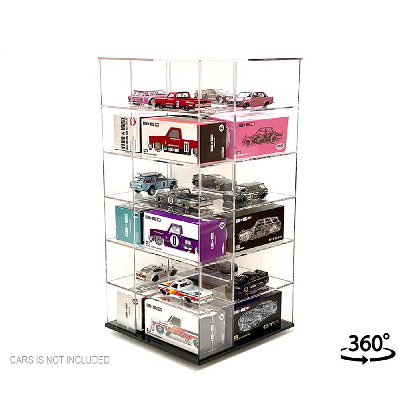 Display Case, Mijo Exclusives Large 24-Car Display Desk Top Spinner