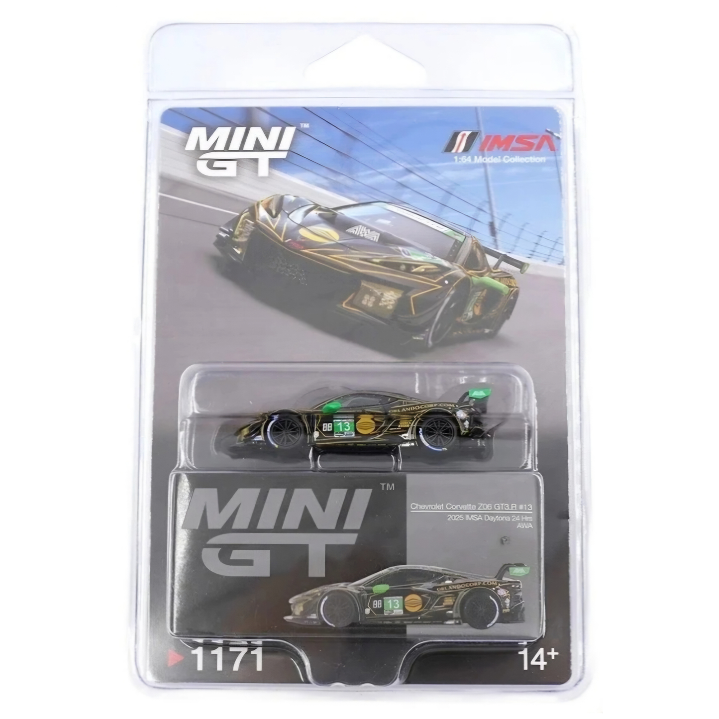 Mini GT Chevrolet Corvette Z06 GT3.R #13 AWA 2025 IMSA Daytona 24 Hrs