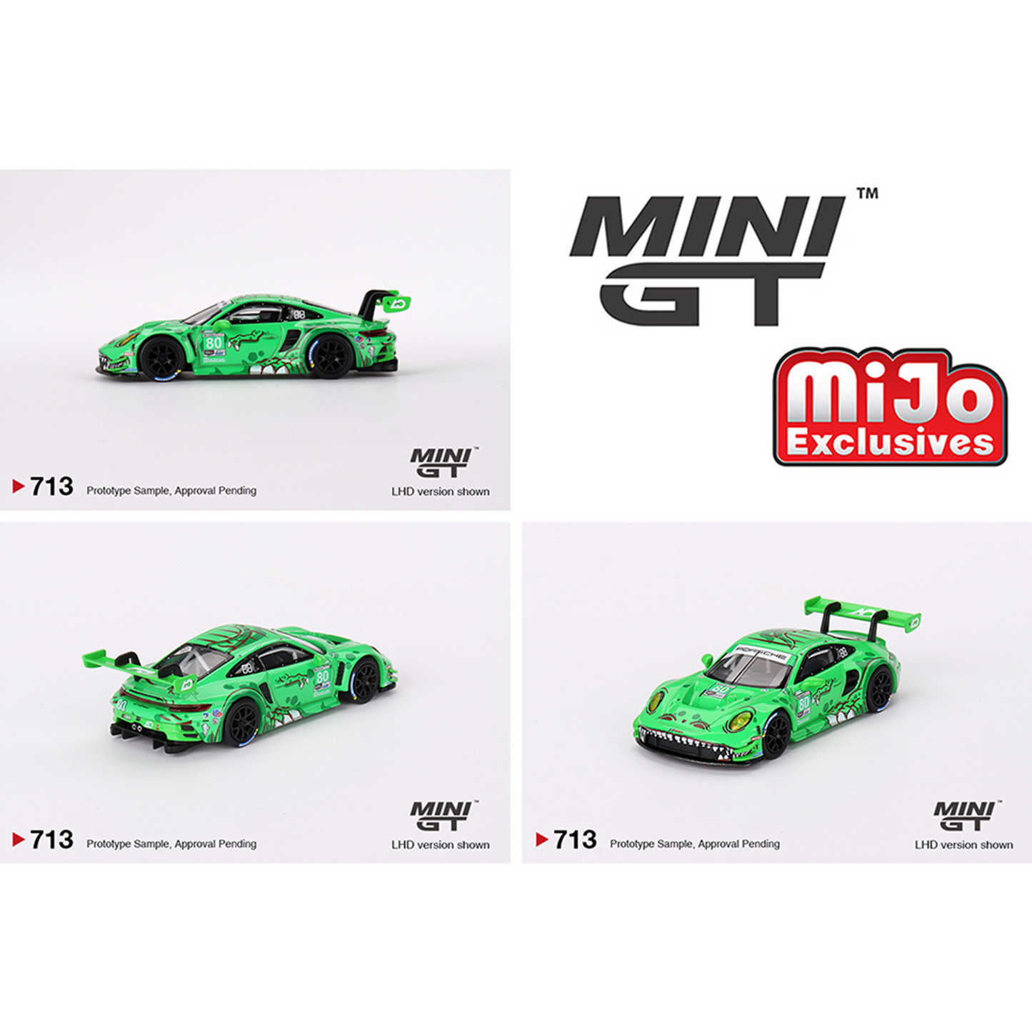 Mini GT Porsche 911 GT3 R #80 GTD AO Racing 2023 IMSA Sebring 12 Hrs