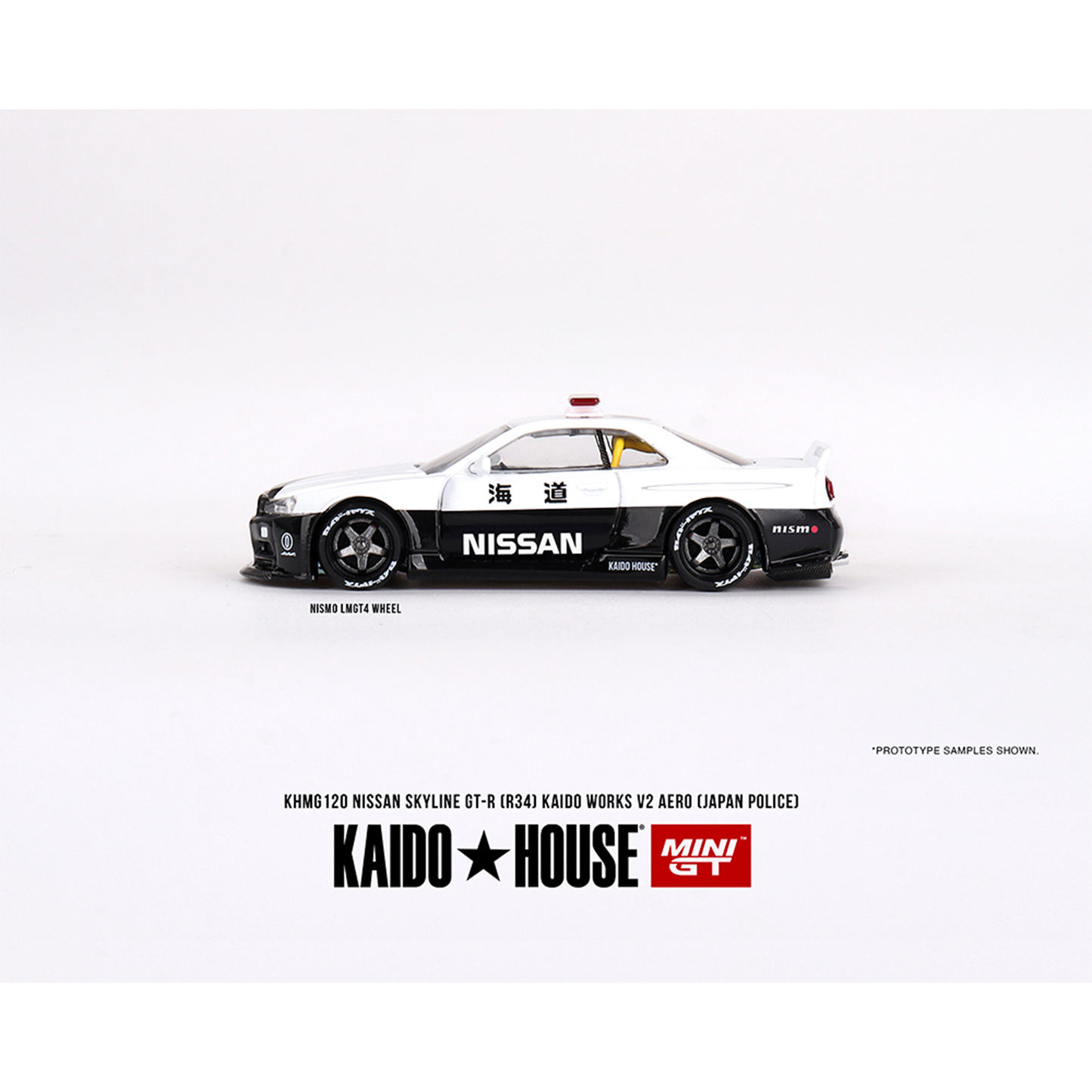 Kaido House X Mini GT Nissan Skyline GT-R R34 Kaido Works (V2 Aero) Police