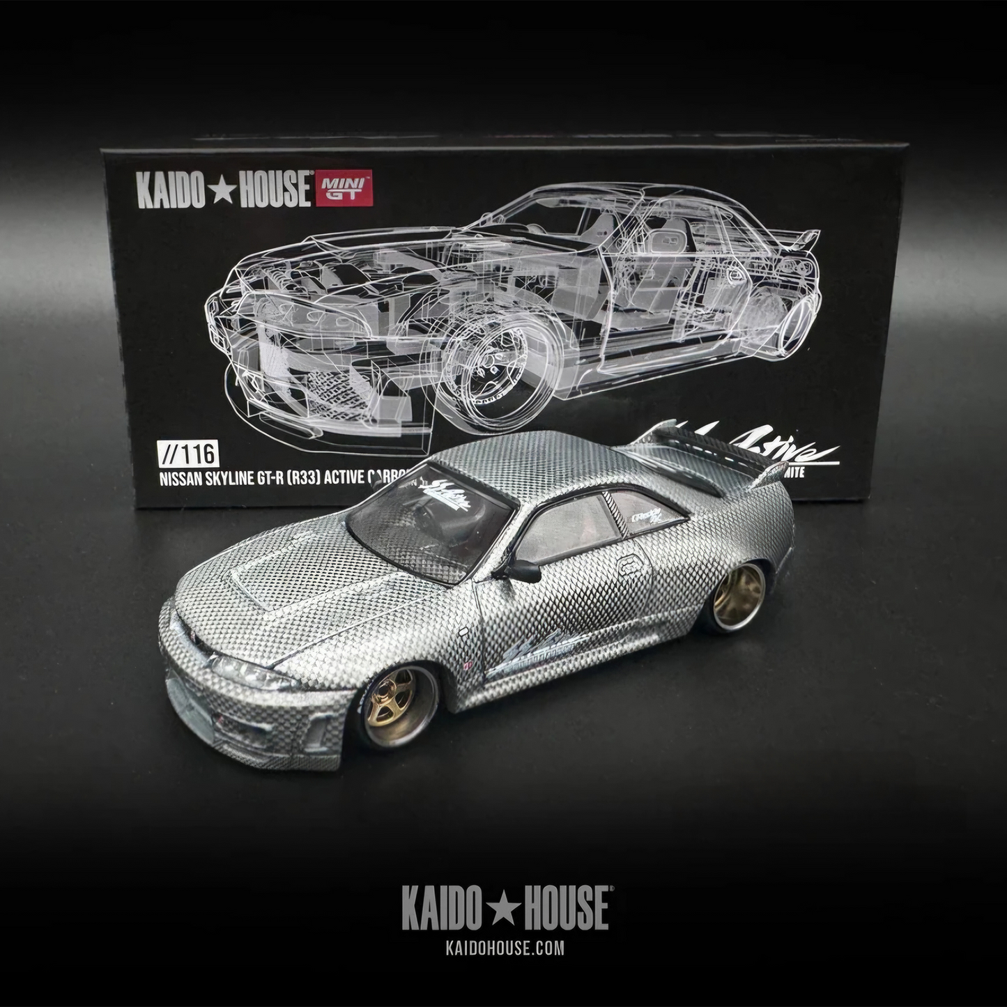 Kaido House X Mini GT Nissan Skyline GT-R R33 Active Carbon R - Chase