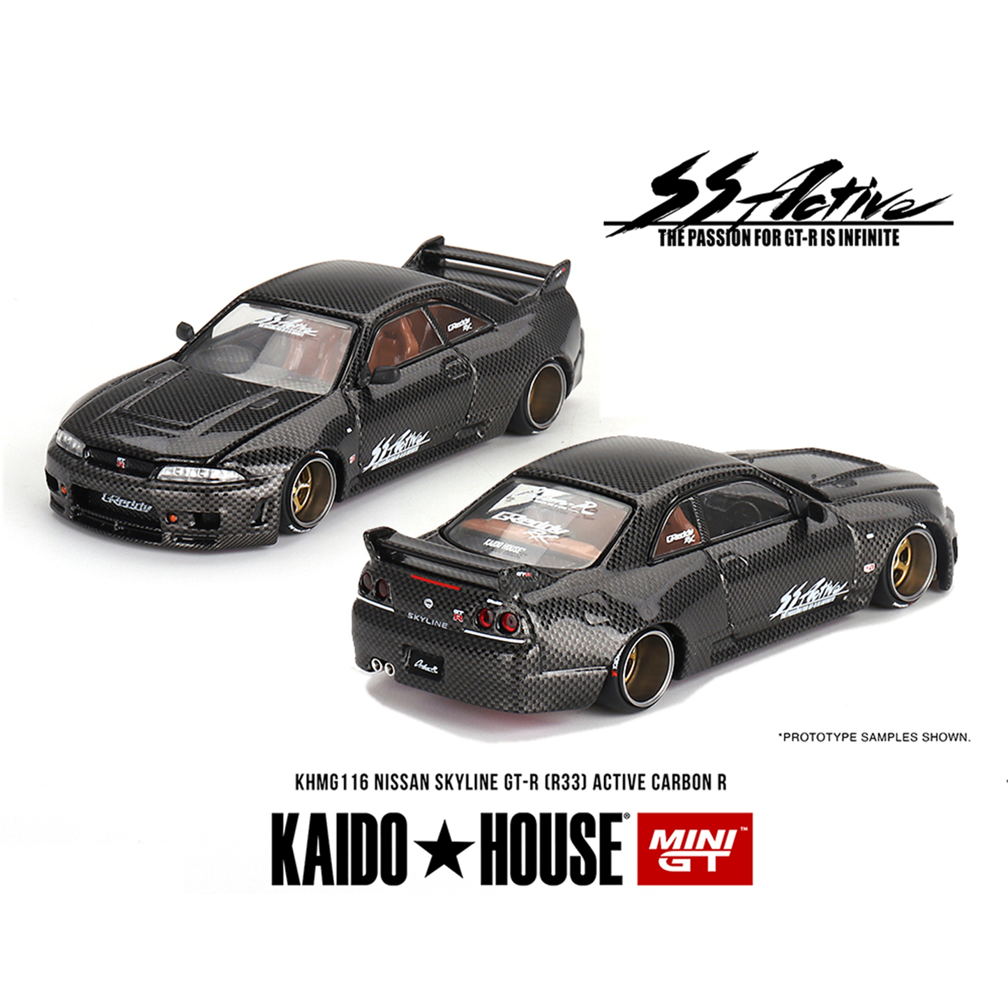 Kaido House X Mini GT Nissan Skyline GT-R R33 Active Carbon R